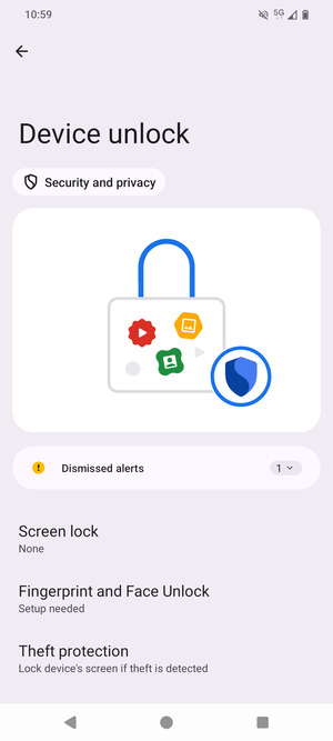 Select Screen lock