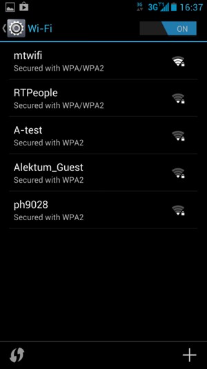 Select the wireless network you want to connect to