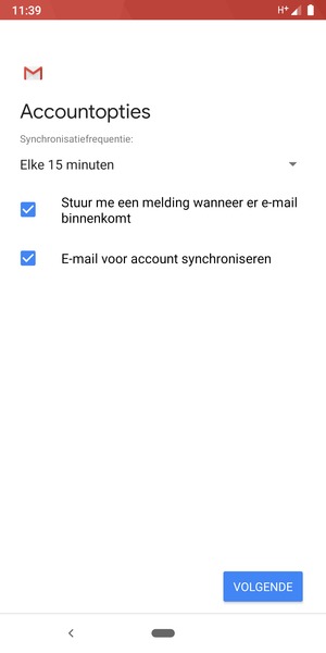 Selecteer VOLGENDE