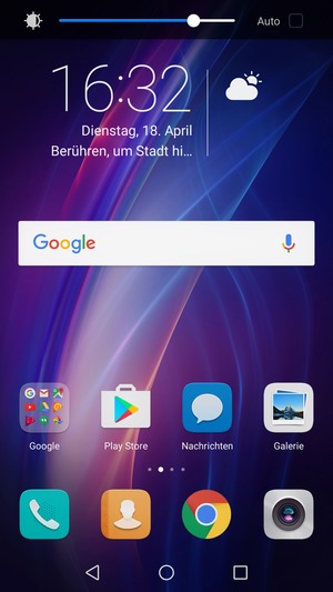Ziehen Sie das obere Menü nach unten
