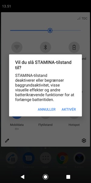 Vælg AKTIVÉR