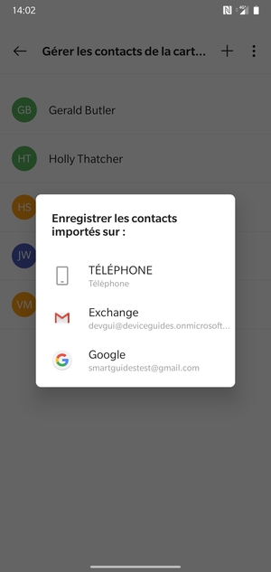 Sélectionnez votre compte Google