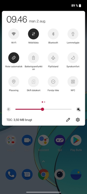 Vælg  Batterisparefunktion