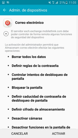 Seleccione ACTIVAR