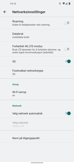 Velg Navn på tilgangspunkt