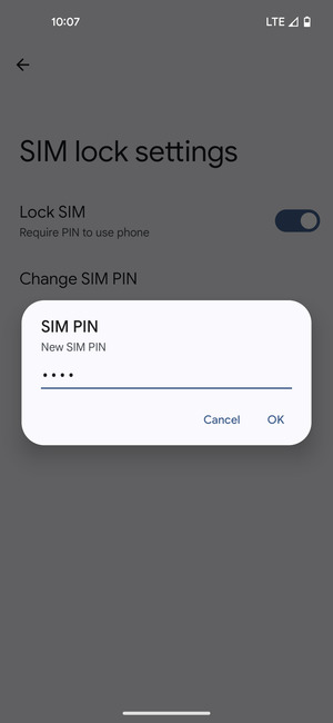 Enter your New SIM PIN and select OK
