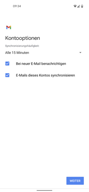 Wählen Sie WEITER
