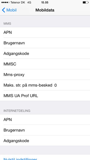 Indtast MMS oplysninger