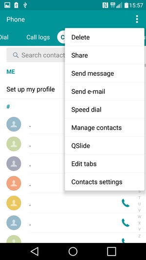 Select Manage contacts