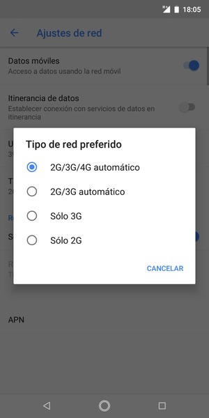 Seleccione la opción deseada