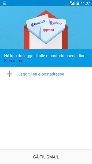 Velg Legg til en e-postadresse