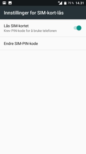 Velg Endre SIM-PIN-kode