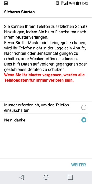 Wählen Sie die gewünschte Option und wählen Sie WEITER