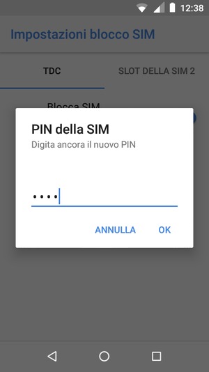 Conferma il nuovo PIN della SIM e seleziona OK