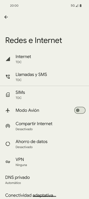 Seleccione Compartir Internet