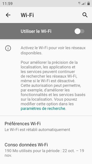 Activer le Wi-Fi