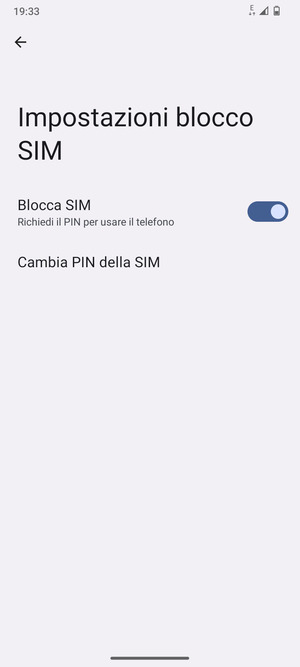 Seleziona  Cambia PIN della SIM