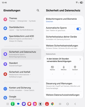Scrollen Sie und wählen Sie Weitere Sicherheitseinstellungen