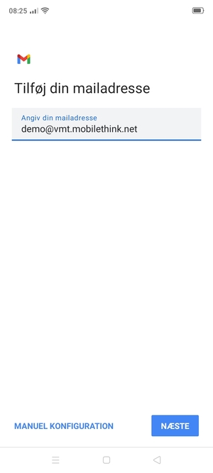 Indtast din e-mailadresse og vælg NÆSTE