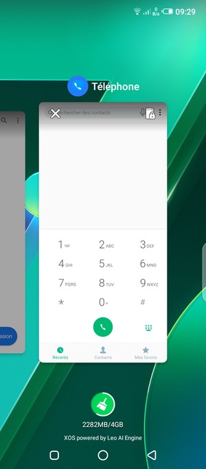 Sélectionnez l'icône Supprimer pour fermer toutes les applis en cours d'exécution