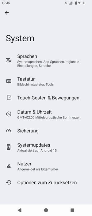 Wählen Sie Sicherung