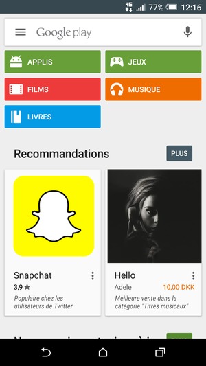 Sélectionnez la barre de Recherche