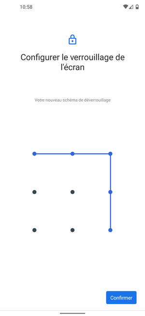 Dessinez de nouveau le schéma de déverrouillage et sélectionnez Confirmer