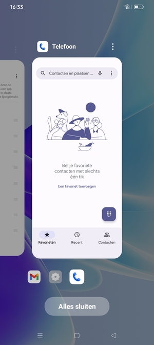 Selecteer Alles sluiten om alle actieve apps te sluiten