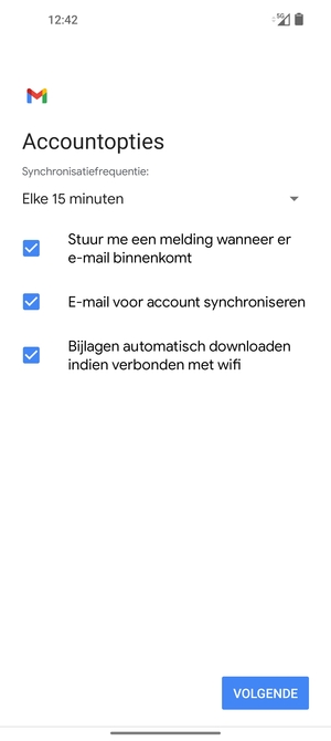 Selecteer VOLGENDE