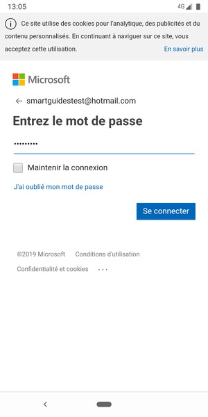 Saisissez votre mot de passe et sélectionnez Se connecter