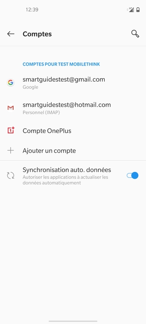 Sélectionnez votre compte Google