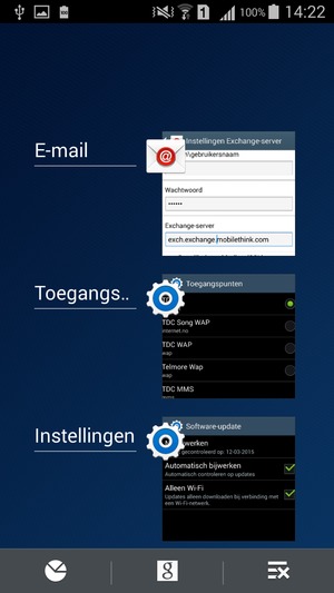 Selecteer het Verwijderen-pictogram om alle actieve apps te sluiten