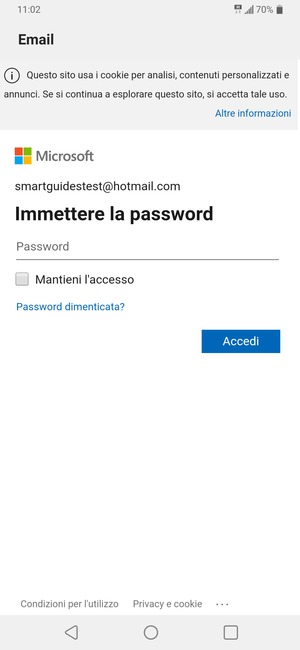 Inserisci la tua password e seleziona Accedi