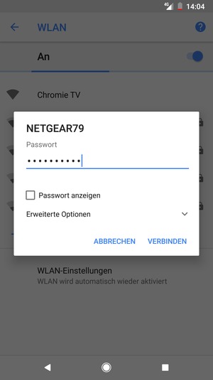 Geben Sie das WLAN-Passwort ein und wählen Sie VERBINDEN
