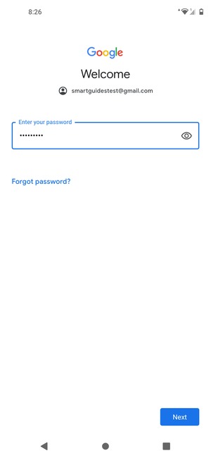 Enter your password and select Next