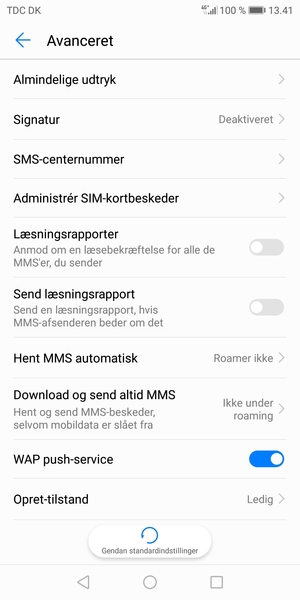 Vælg SMS-centernummer