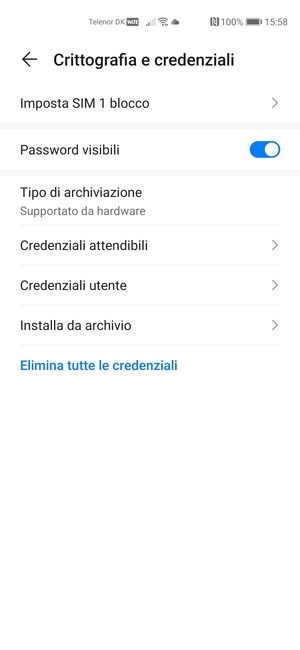 Seleziona Imposta SIM blocco