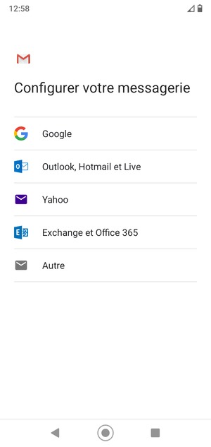 Sélectionnez Outlook, Hotmail et Live