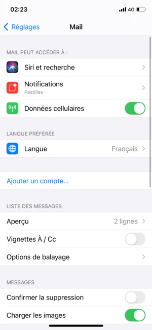 Sélectionnez Ajouter un compte...