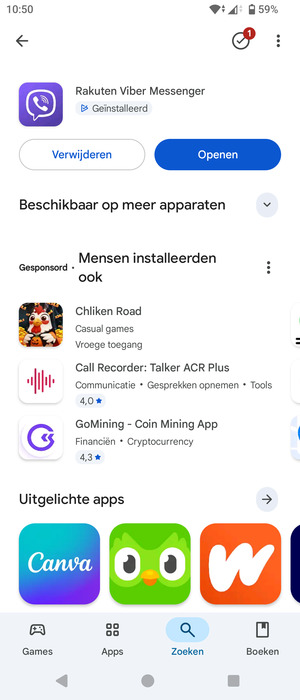 Selecteer Openen