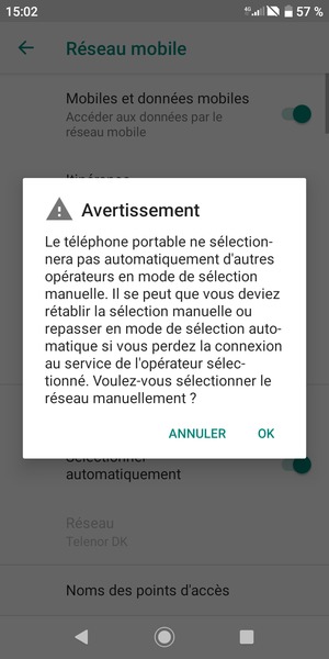 Sélectionnez OK