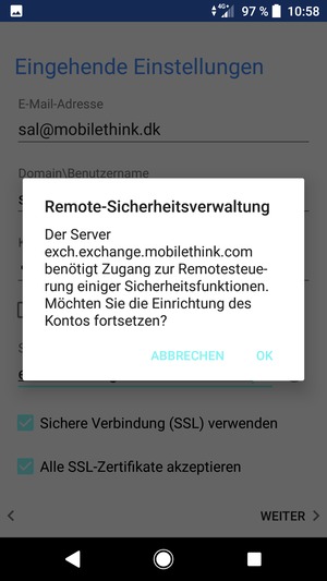Wählen Sie OK