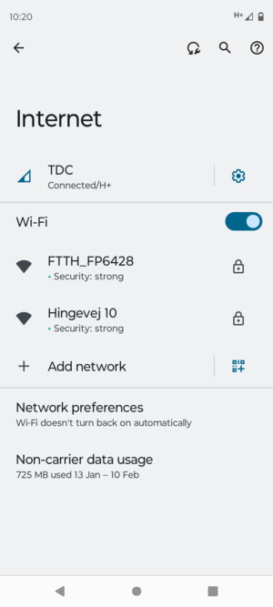 Select the wireless network you want to connect to