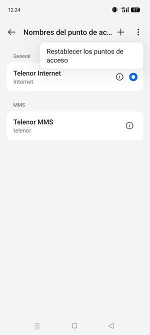 Seleccione Restablecer los puntos de acceso