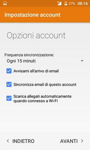 Seleziona AVANTI