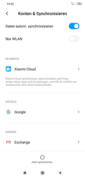 Wählen Sie Google