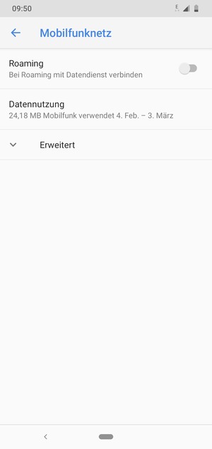 Um das Netzwerk zu wechseln, falls Probleme auftreten, wählen Sie Erweitert