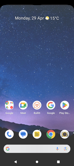 Slide down the top menu