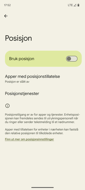 Slå av Bruk posisjon