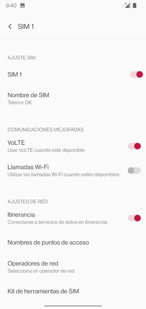 Activar o desactivar Itinerancia